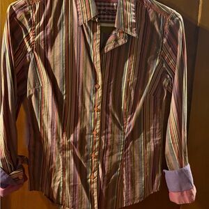Robert Graham Multicolor Striped Women's Button Down Shirt